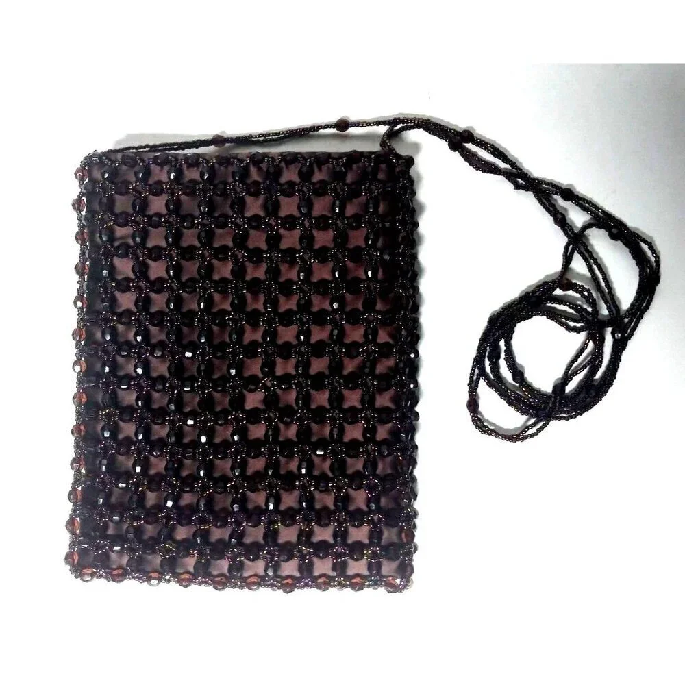 Valerie Stevens Beaded Purse Brown evening bag Crossbody bag Formal prom